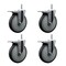 Service Caster 6 Inch Thermoplastic  Rubber Swivel 58 Inch Threaded Stem Caster Set with Total Lock Brake SCC-TSTTL20S614-TPRB-58212-4 - alternate 1